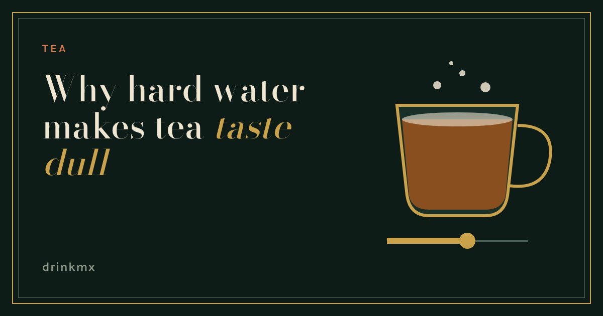 A cup of tea with a pale film on the surface above a slider