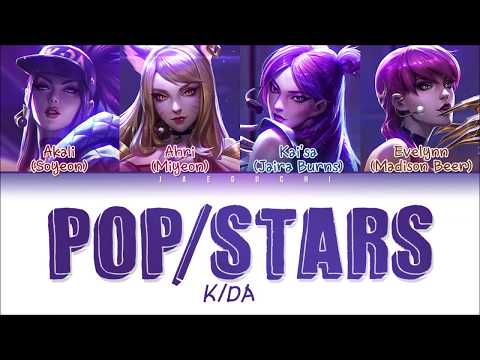 K/DA - 'POP/STARS' LYRICS (ft (G)I-DLE, Madison Beer, Jaira Burns) (Color Coded Eng/Rom/Han/가사)