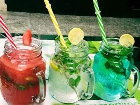 Summer coolers/ 3flavour mocktails virgin mojito/watermelon mojito/blue lagoon/non alcoholic drink