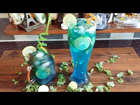 blue lagoon mocktail/blue curacao lemonade /mocktail recipe/non-alchoholic drinks