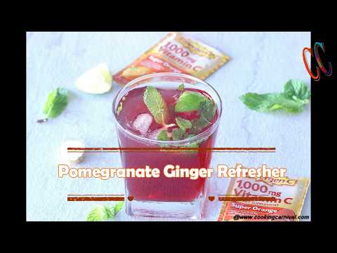 Pomegranate Ginger Refresher | Non Alcoholic drink | Virgin drink recipe