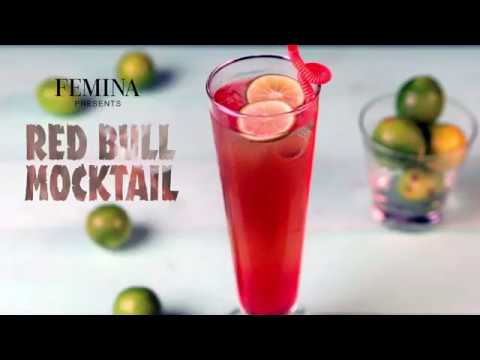 Crazy combo—cranberry juice and Red Bull mocktail