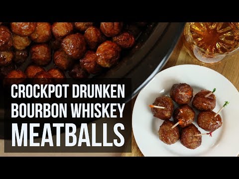 Crockpot Drunken Bourbon Whiskey Meatballs | Easy Slow Cooker Recipe by Forkly