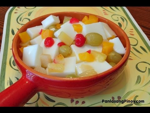 Almond Jelly with Fruit Cocktail Recipe
